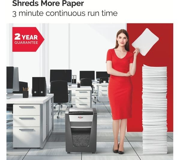 REXEL Momentum X406 Cross Cut Paper Shredder, 6 Sheet, P-4, 15 Litre Bin - Image 4