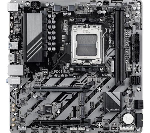 GIGABYTE B840M D2H AMD B840 Socket AM5 Micro-ATX Motherboard - AMD Ryzen 9000/8000/7000 CPUs, DDR5 up to 7600MHz (O.C.), 1x PCIe 4.0 + 1x PCIe 3.0 M.2, 2.5GbE LAN, USB 3.2 Gen 1