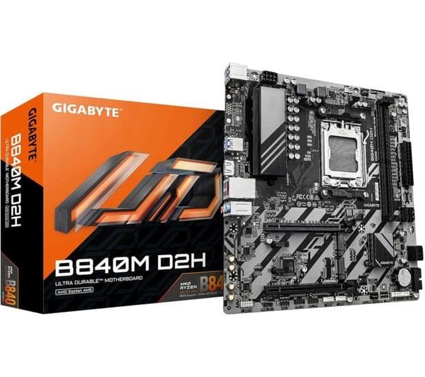 GIGABYTE B840M D2H AMD B840 Socket AM5 Micro-ATX Motherboard - AMD Ryzen 9000/8000/7000 CPUs, DDR5 up to 7600MHz (O.C.), 1x PCIe 4.0 + 1x PCIe 3.0 M.2, 2.5GbE LAN, USB 3.2 Gen 1 - Image 3