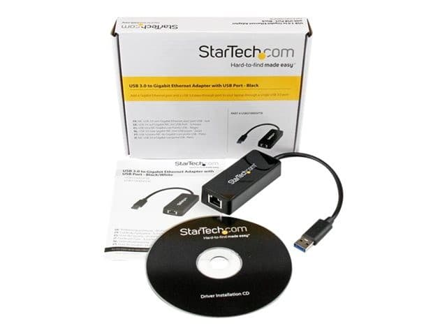 StarTech.com USB31000SPTB USB 3.0 to Gigabit Ethernet Network Adapter NIC with USB Pass-Through Port - Black - Image 7
