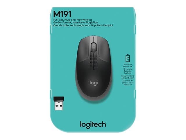 Logitech M190 Full-Size Wireless Mouse - Charcoal - Image 7