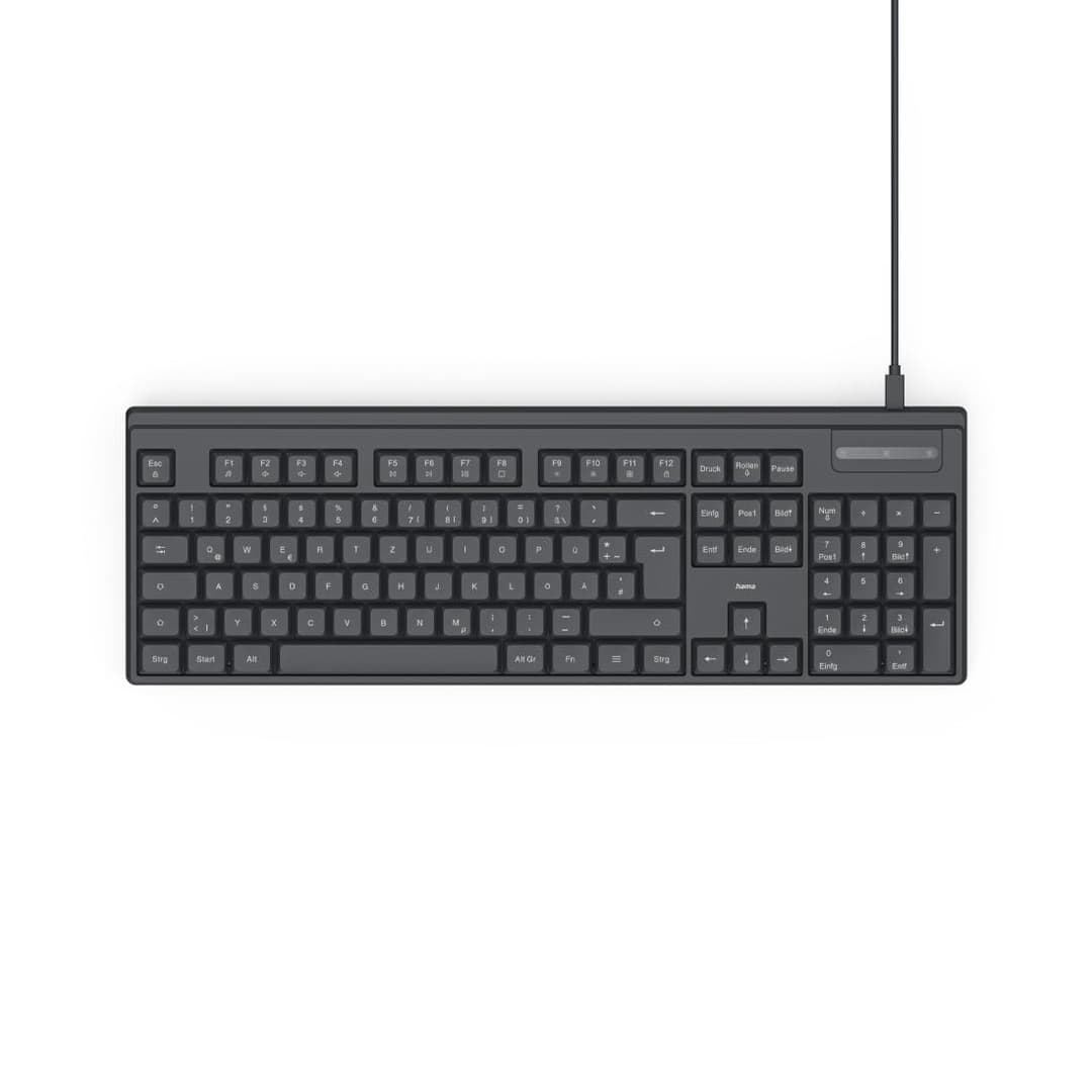 Hama CK-100 USB Keyboard, Cabled, QWERTY UK, Black - Image 1
