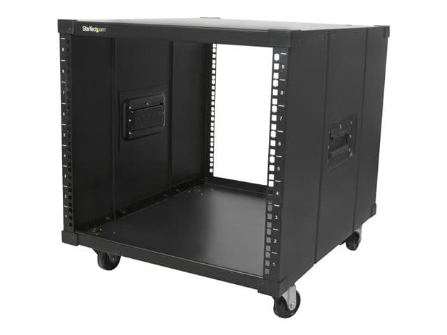 StarTech.com RK960CP 9U 4-Post Mobile Open Frame Server Rack with Wheels - 23in Deep, 19in, 220 lbs Capacity - Black - Image 1