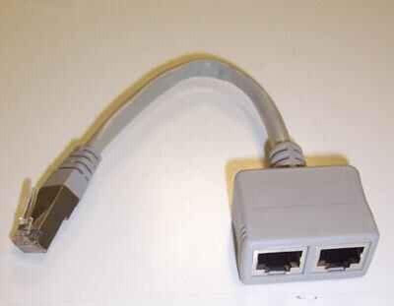 PRO SIGNAL - Economizador de cable Ethernet Cat5 STP RJ45 macho a 2 conectores hembra