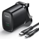 Yesido YC76BL 20W PD USB-C Fast Wall Charger with USB-C to Lightning Cable, UK Plug - Black thumbnail 1
