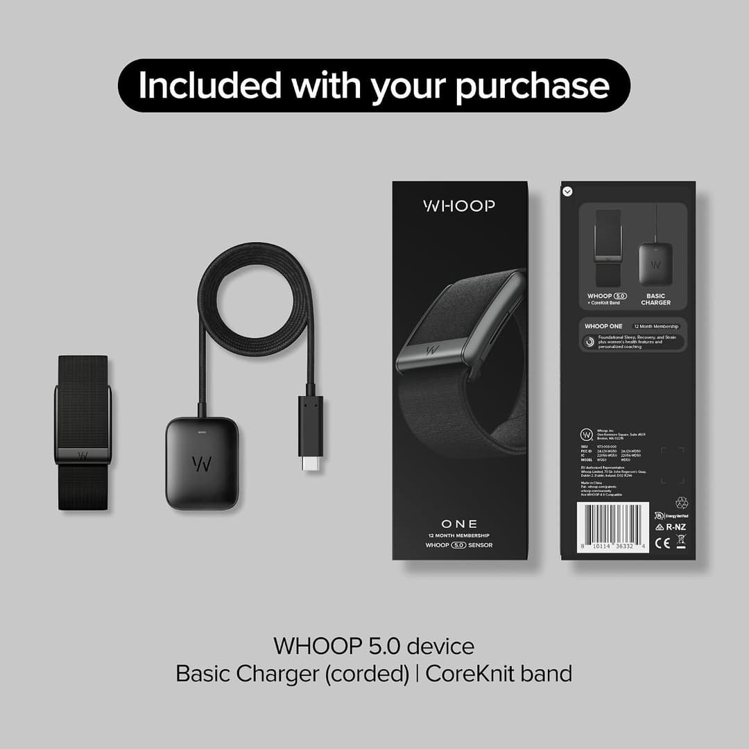 WHOOP One 5.0 Health & Fitness Tracker with 12-Month Membership 14-Day Battery Jet Black - Image 8