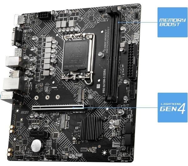 MSI PRO H610M-G DDR4 LGA 1700 Intel H610 Micro-ATX Motherboard - Image 2
