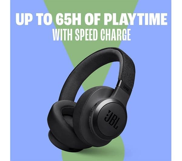 JBL Live 770NC Wireless Over-Ear Noise Cancelling Headphones - Black - Image 2