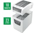 LEITZ IQ Slim Home Office P4 Cross Cut Paper Shredder - 10 Sheet, 23L Bin, White thumbnail 4