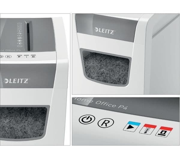 LEITZ IQ Slim Home Office P4 Cross Cut Paper Shredder - 10 Sheet, 23L Bin, White - Image 5