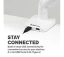 FELLOWES Platinum Series Single Arm Tilt & Swivel 40" Monitor Desk Mount - White thumbnail 5