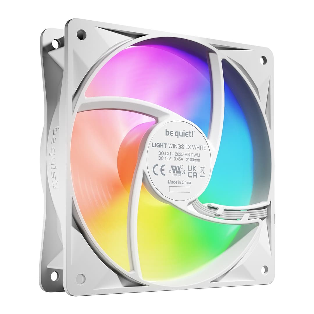 be quiet! Light Wings LX High Speed 120mm ARGB PWM Case Fan - White Triple Pack - Image 4