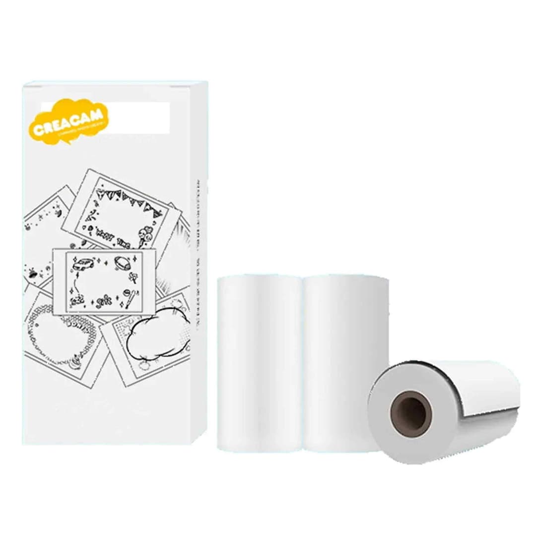 Pack of 3 White Paper Rolls for Creacam Instant Camera - Image 1