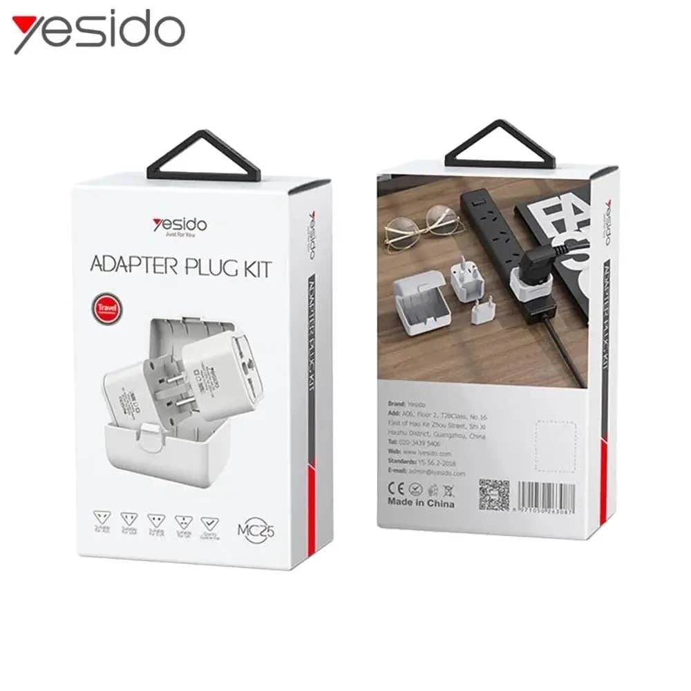 Yesido MC25 Universal Travel Plug Conversion Kit, White - Image 2