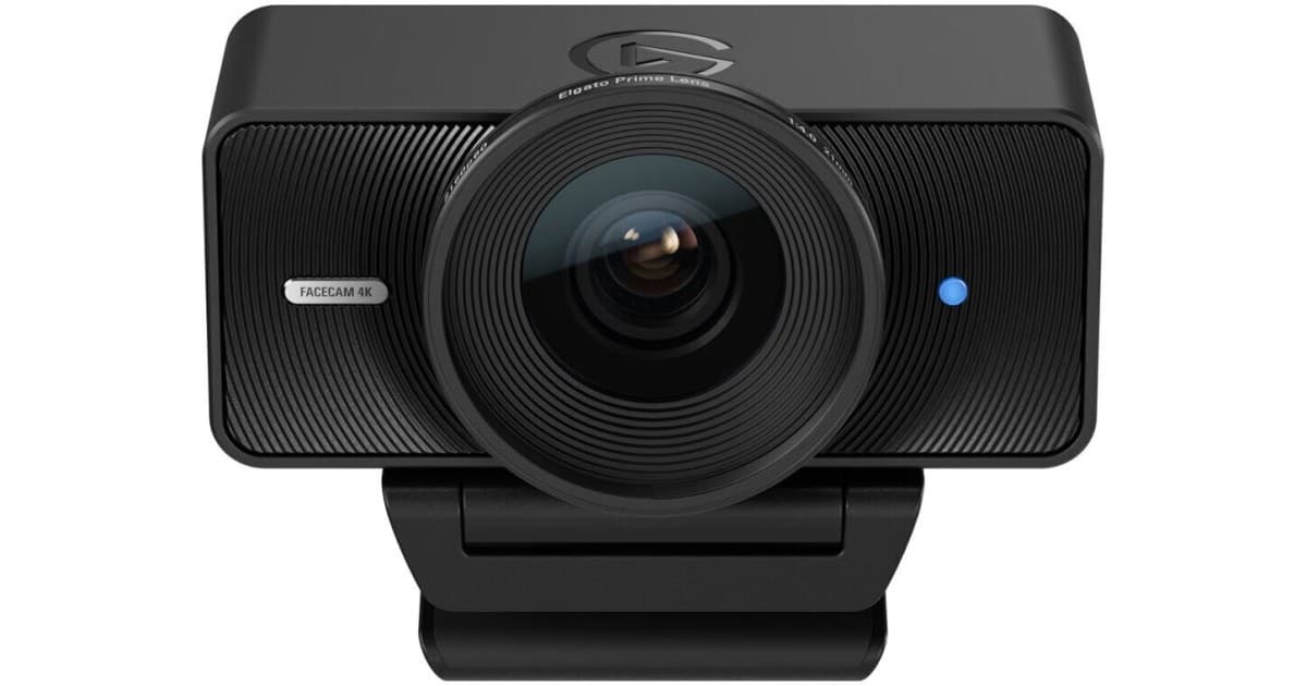 Memory 10WAF9901 Elgato 4K 60FPS F-4.0 USB-C Studio Face Camera for PC & Mac - Black