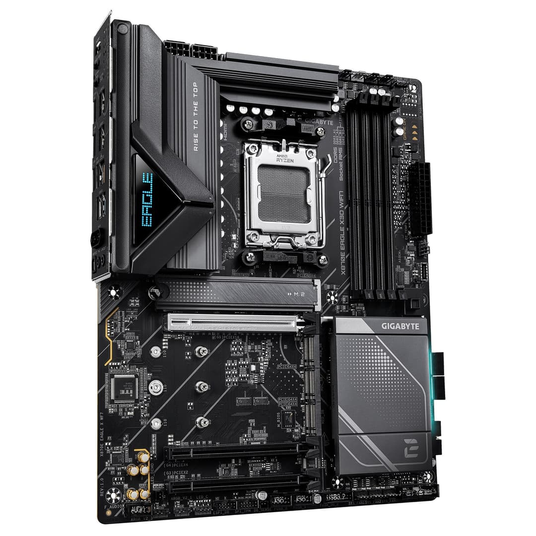 GIGABYTE X870E EAGLE X3D WIFI7 Motherboard - Supports AMD Ryzen 9000 CPUs, 14+2+2 Phases Digital VRM, up to 9000Hz DDR5 (OC), 1xPCIe 5.0 + 3xPCIe 4.0, Wi-Fi 7, 5GbE LAN, USB 4 - Image 3