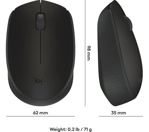 Logitech M171 Wireless Mouse - Grey - Image 8