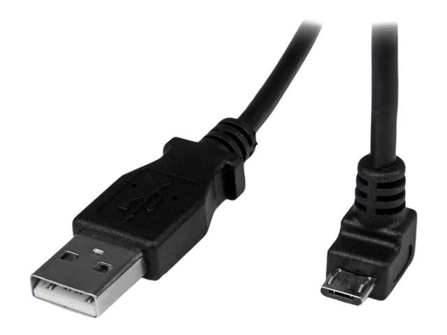 StarTech USBAUB2MD 2m Down Angle Micro USB Cable Black - Image 2