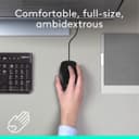 Logitech M100 Wired Mouse - Black thumbnail 2