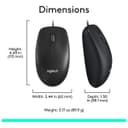 Logitech M100 Wired Mouse - Black thumbnail 8