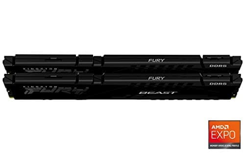 Kingston FURY Beast Black 64GB (2x32GB) DDR5 6000MT/s CL36 Desktop Memory Kit (KF560C36BBE2K2-64) - Image 2