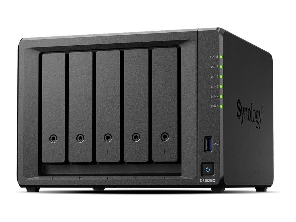 Synology DiskStation DS1525+ 5-Bay Diskless NAS Server (8GB RAM)