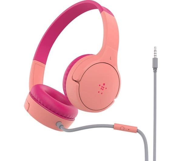 Belkin SoundForm Mini Kids Wired On-Ear Headphones - Pink - Image 9
