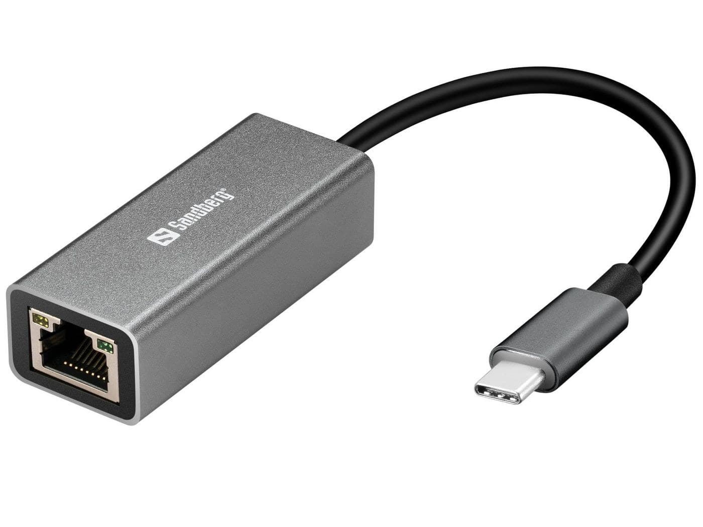 Sandberg USB-C Gigabit Network Adapter 136-04 - USB-C to RJ45 Ethernet 10/100/1000 Mbps, Aluminium