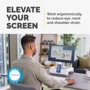 Fellowes Computer Monitor Stand with 3 Height Adjustments - Breyta Monitor Riser with Cable Management - Ergonomic Adjustable Monitor Stand for Computers - Max Weight 15KG - White thumbnail 2