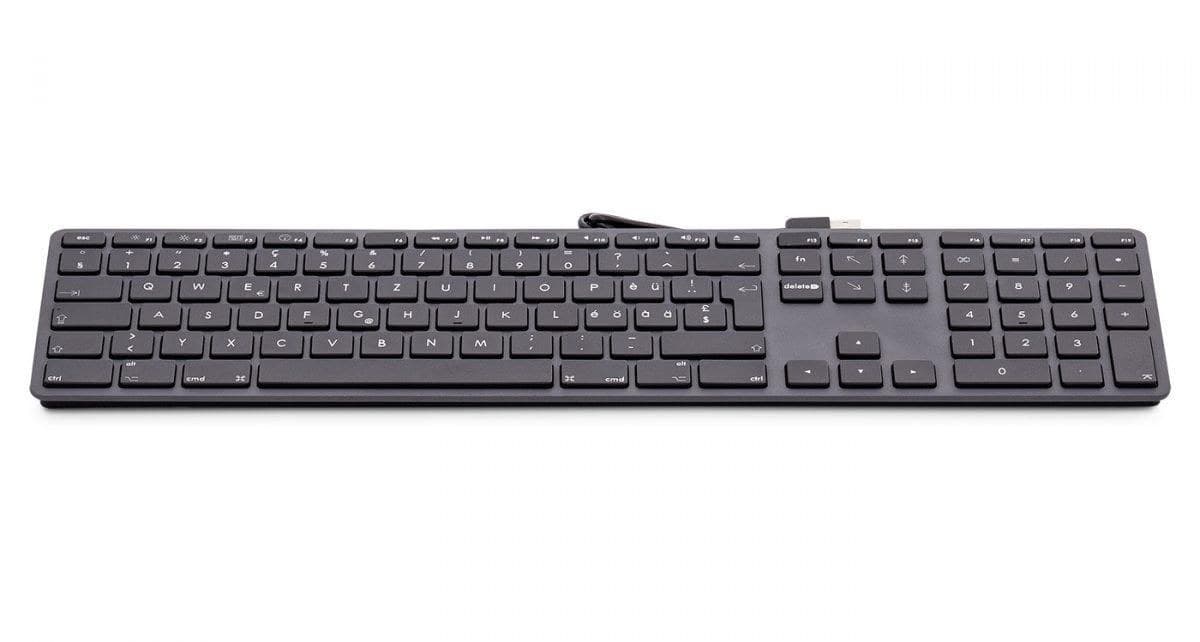 LMP USB Numeric Keyboard KB-1243 for Mac — Italian Layout, 110 Keys (ISO), 2x USB-A 2.0 Ports, Aluminium, Space Grey