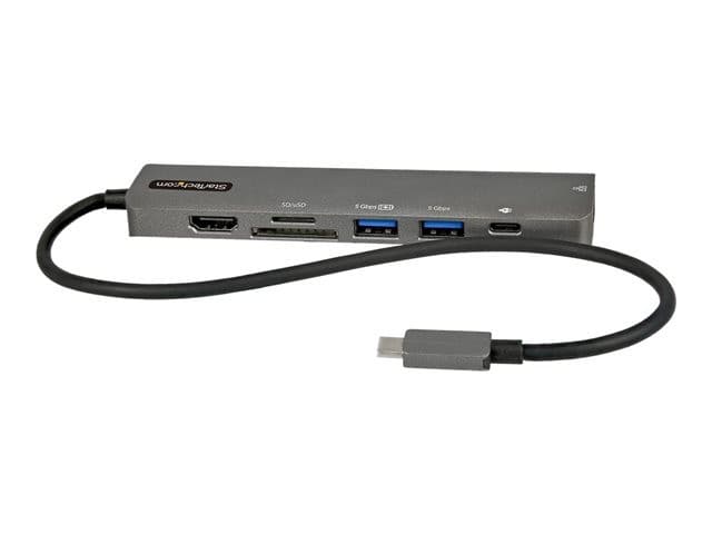 StarTech.com DKT30CHSDPD1 7-in-1 USB-C Docking Station / Mini Dock - 4K 60Hz HDMI 2.0, 100W Power Delivery Pass-Through, Gigabit Ethernet, SD/microSD Card Reader, 2x USB-A 5Gbps, 30cm Attached Cable - Black - Image 6