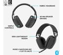 LOGITECH Zone Vibe 100 Wireless Bluetooth Over-Ear Headset - Graphite thumbnail 7