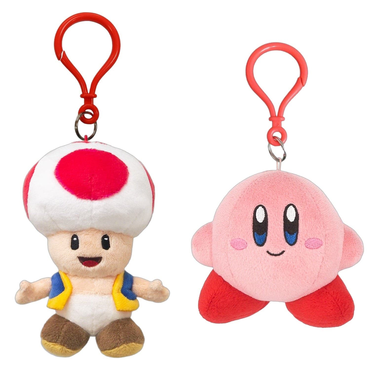SAN-EI Nintendo Super Toad  and Kirby Keychain Bundle