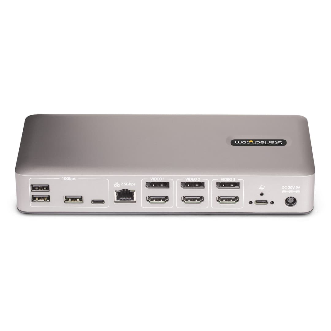 StarTech.com Triple-Monitor USB4 Docking Station, 4K 60Hz HDMI or DisplayPort, 100W Laptop Charging, 2.5GbE, USB-C Multi-Monitor Dock, Driverless - Image 4