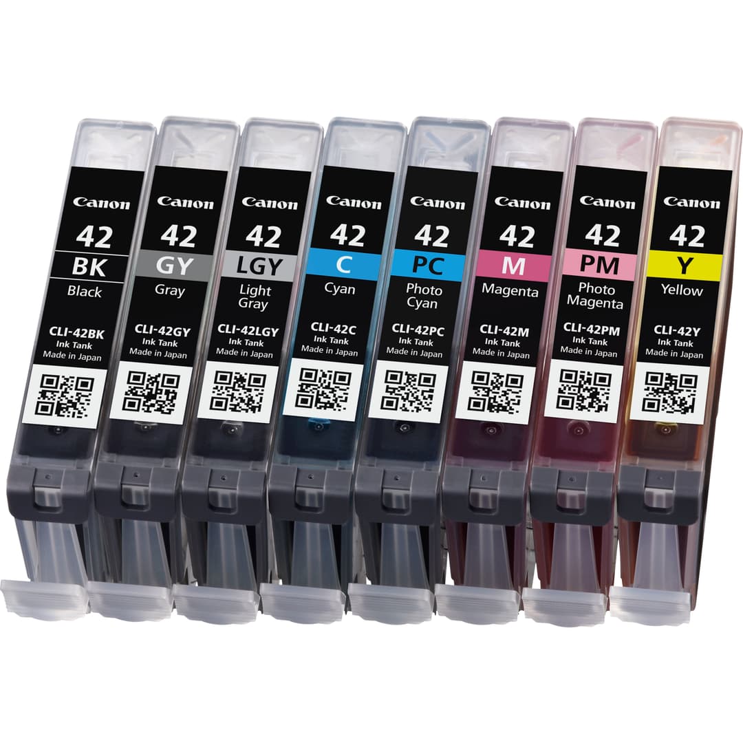 Canon CLI-42 BK/GY/LGY/C/M/Y/PC/PM Original Ink Tank - 8-Colour Multipack - Image 1
