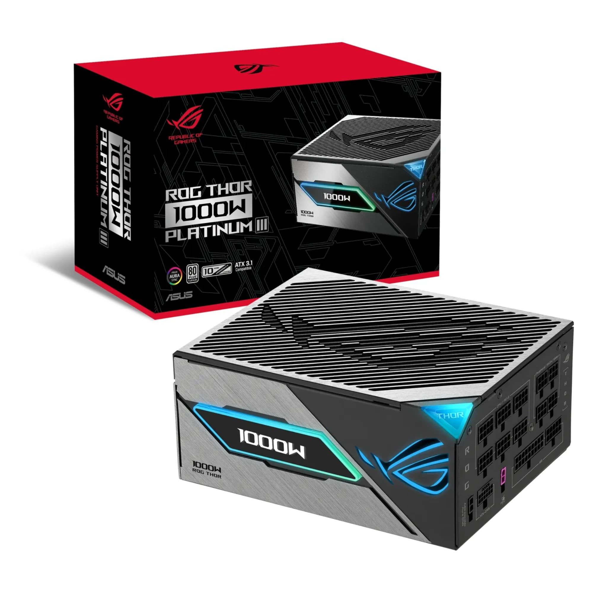ASUS ROG THOR 1000W Platinum III ATX 3.1 80 PLUS Platinum Fully Modular PSU Power Supply