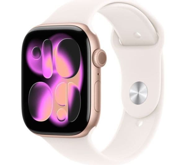 Apple Watch Series 11 Smartwatch 46mm Rose Gold Aluminium Light Blush Sport Band M/L - Image 1