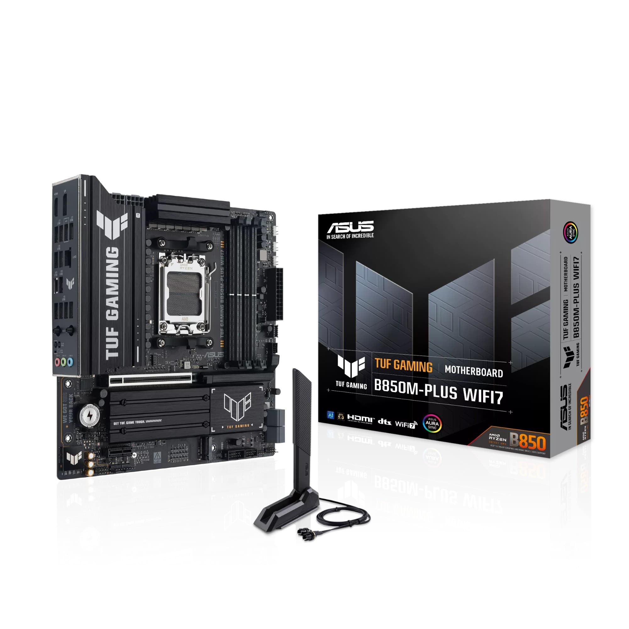 ASUS TUF GAMING B850M-PLUS WIFI7 B850 Socket AM5 Micro-ATX Motherboard - Black
