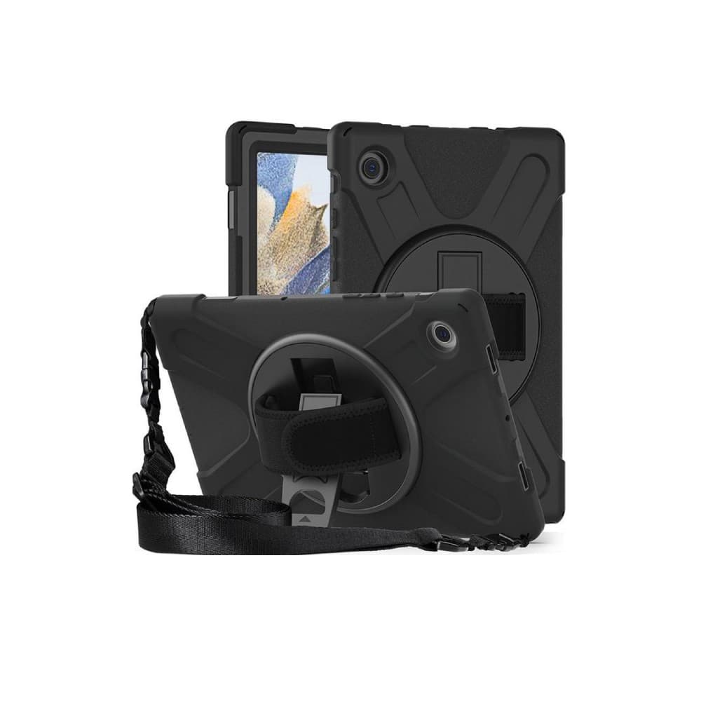 eSTUFF AUSTIN Defender Case with Hand Strap for Samsung Galaxy Tab A8 10.5 - Black - Image 3