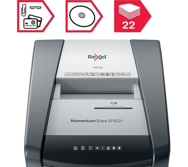 REXEL Momentum Extra XP422+ Cross Cut Paper Shredder - Image 3