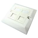 Scan Single Gang Dual Port Cat6 Faceplate with Two 50 x 25 Cat6 Modules, UK Specification, White thumbnail 2