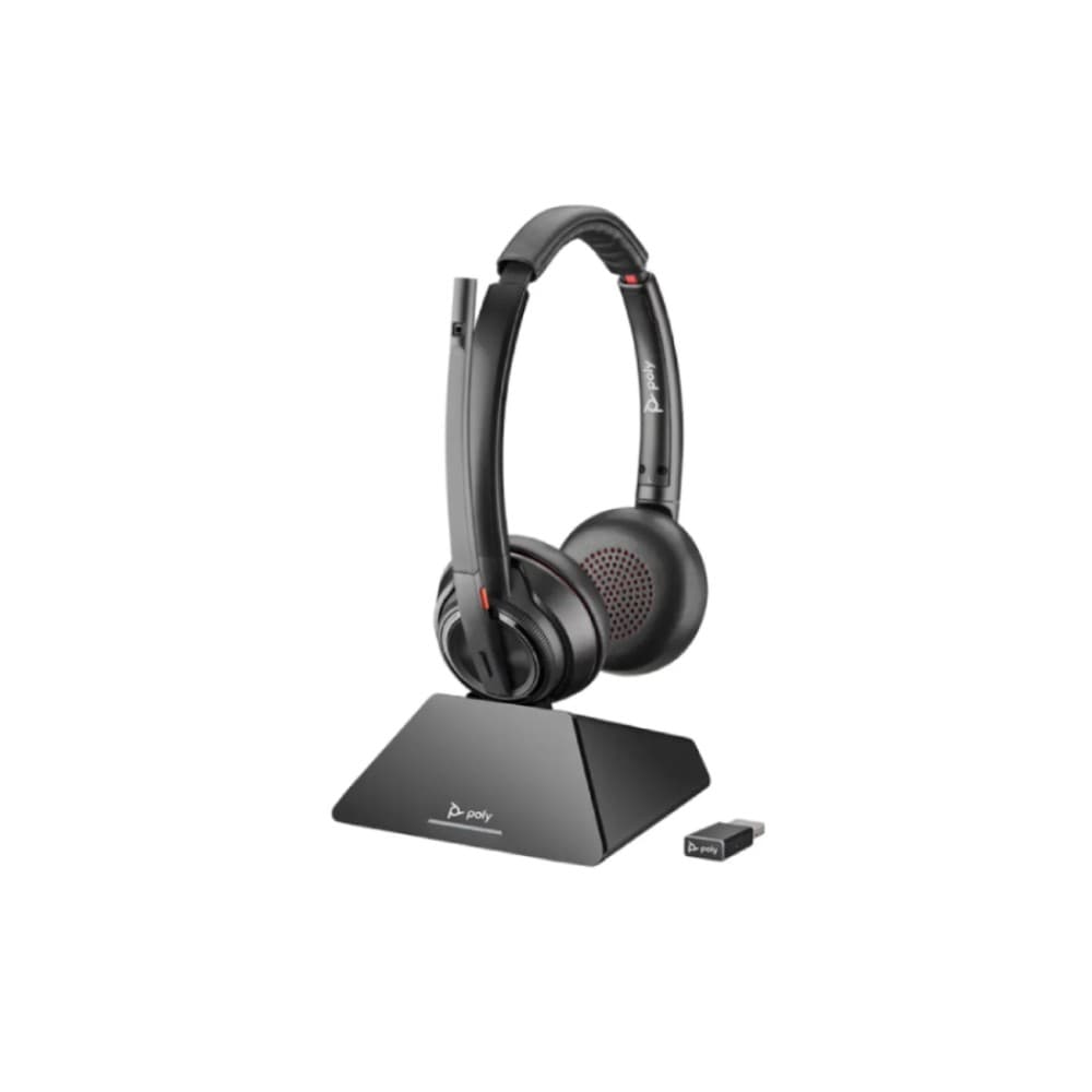 Poly Savi 8220 UC Stereo Wireless Binaural Headset - Black