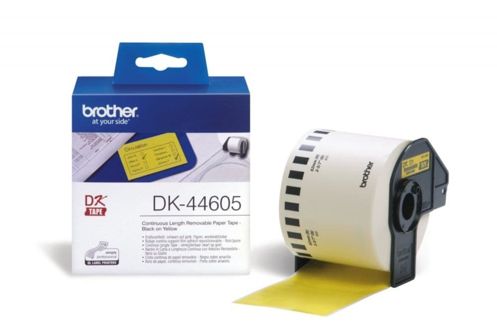 Brother DK44605 Removable Yellow Paper - Image 1