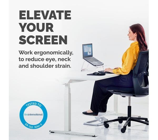 Fellowes I-Spire Series Quick Lift Laptop Stand 8210101 - White - Image 2