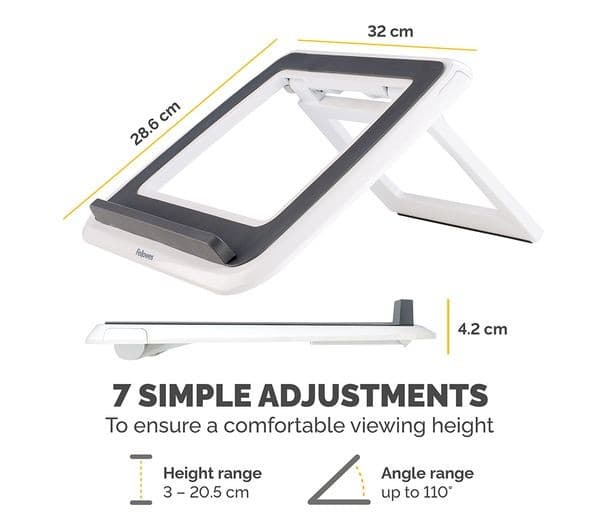 Fellowes I-Spire Series Quick Lift Laptop Stand 8210101 - White - Image 4