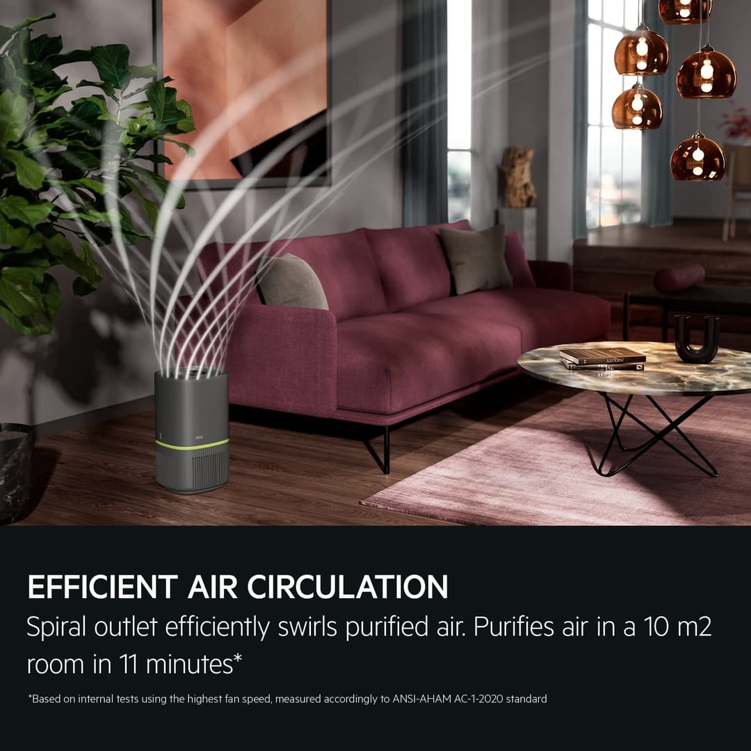 AEG Pure 5000 Compact Air Purifier for Home APO50371DG - Dark Grey - Image 5