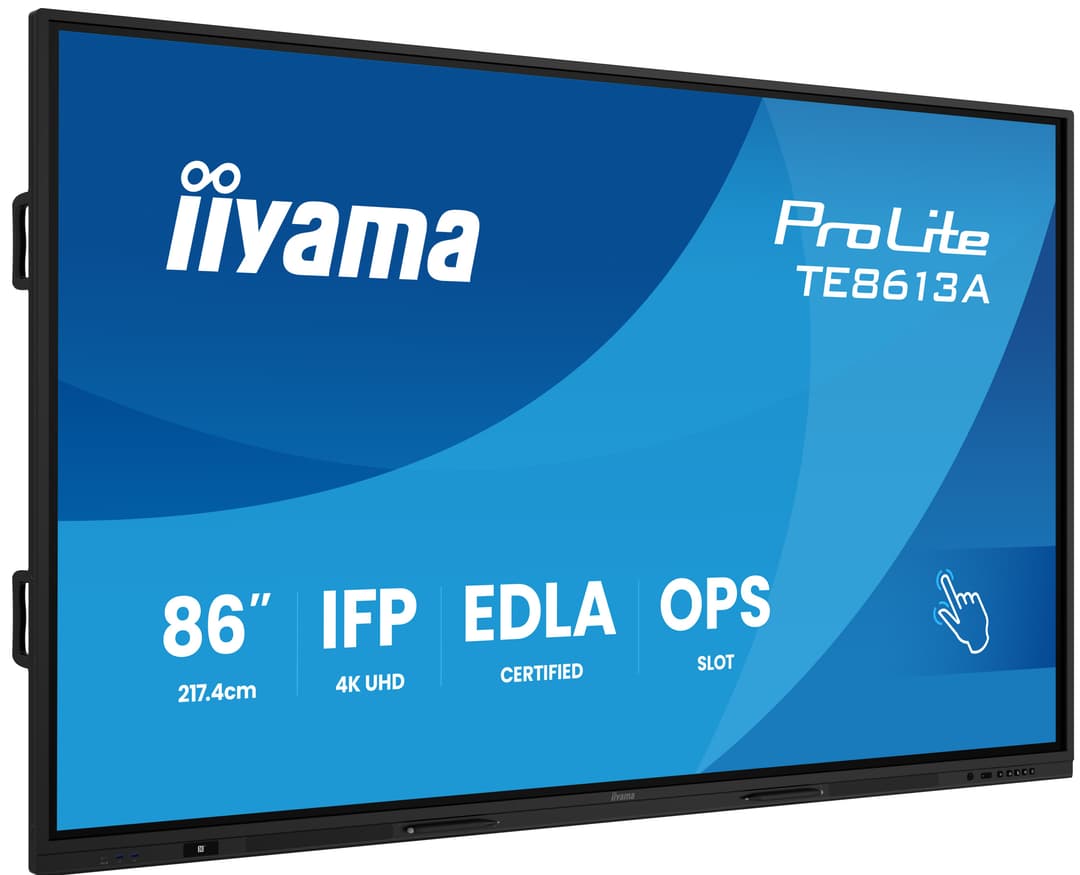 iiyama TE8613A-B2AG Signage Display Kiosk design 2.17 m (85.6") Wi-Fi 500 cd/m² 4K Ultra HD Black Touchscreen Built-in processor Android 24/7 - Image 1