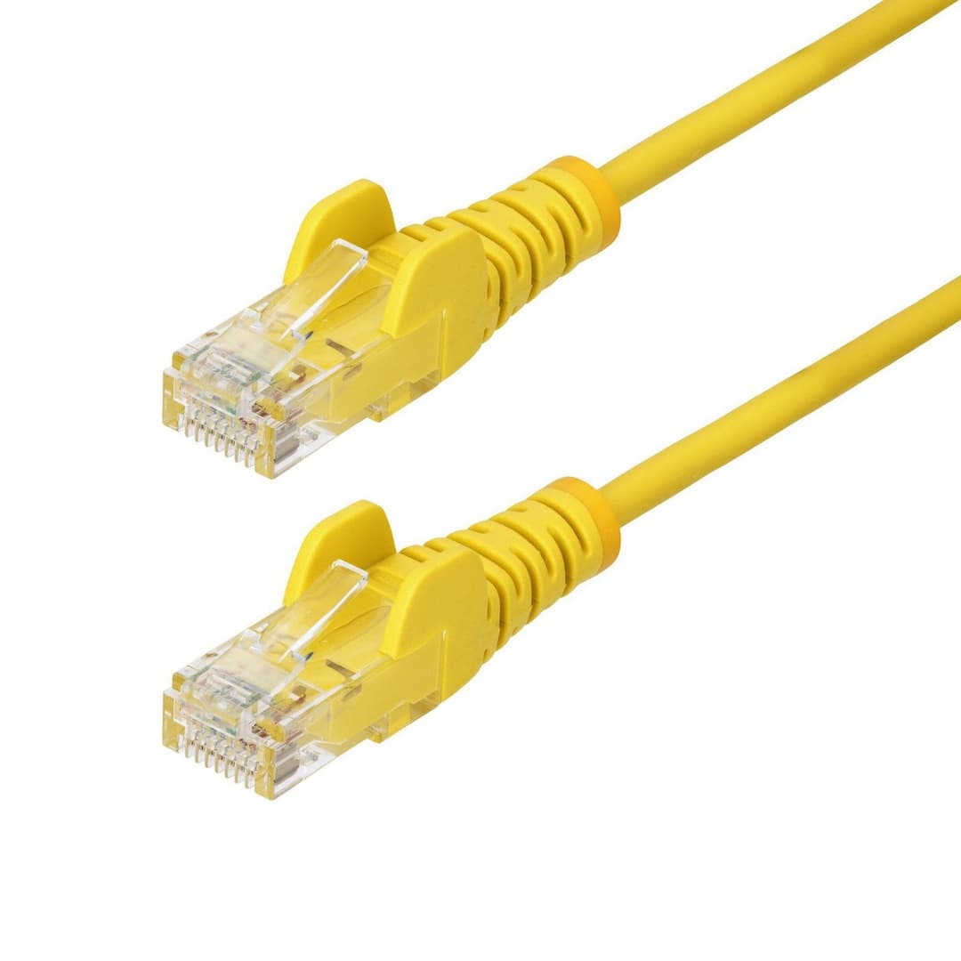 1M Yellow Slim Cat6 Ethernet - Image 1