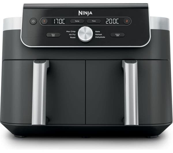 NINJA 6-in-1 DualZone XL DZ901UK 9.5L Dual Air Fryer 2 x 4.75L Drawers SYNC MATCH - Grey - Image 1