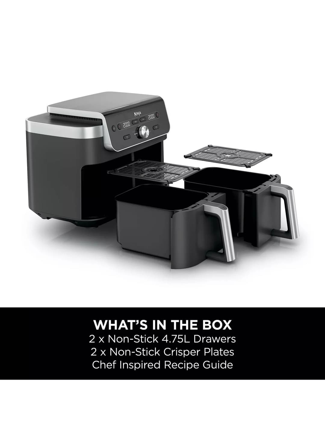NINJA 6-in-1 DualZone XL DZ901UK 9.5L Dual Air Fryer 2 x 4.75L Drawers SYNC MATCH - Grey - Image 6
